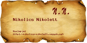 Nikolics Nikolett névjegykártya